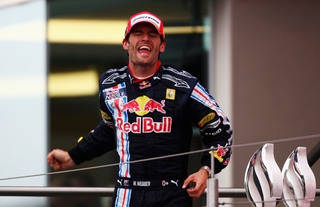 Illustration for article titled Mark Webber Celebrating His Maiden Formula One Victory